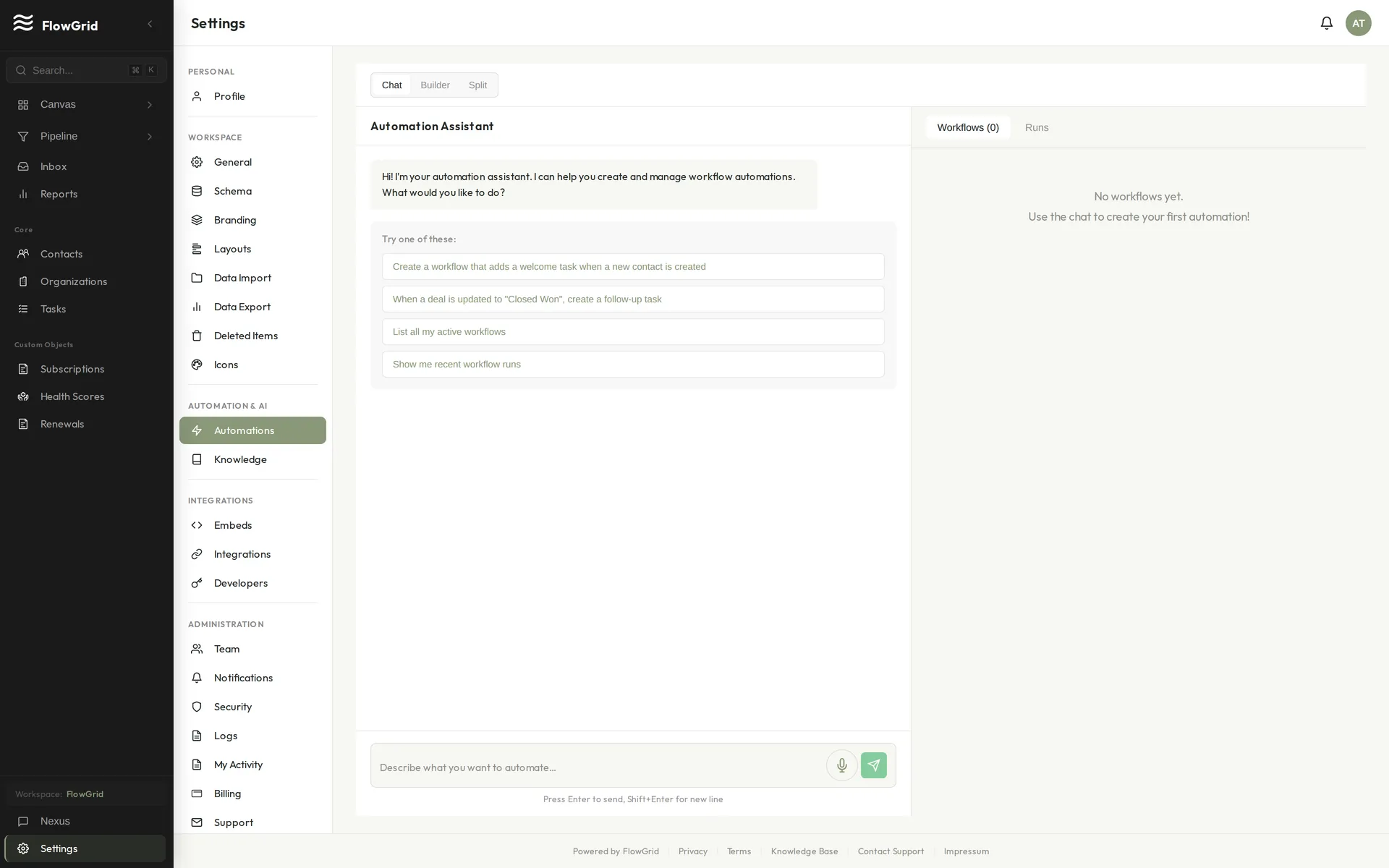 The automations builder