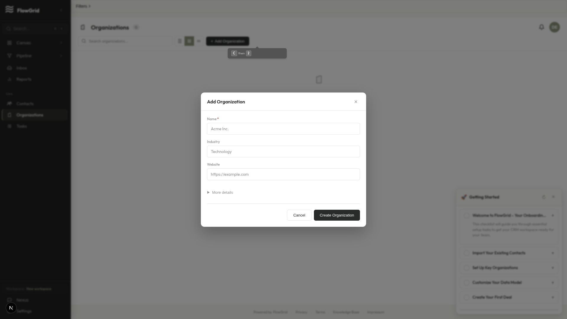 Add Organization Form